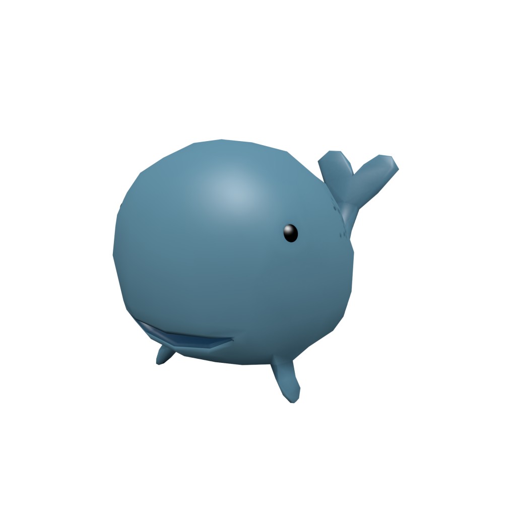 Low Poly Cartoon Whale preview image 1